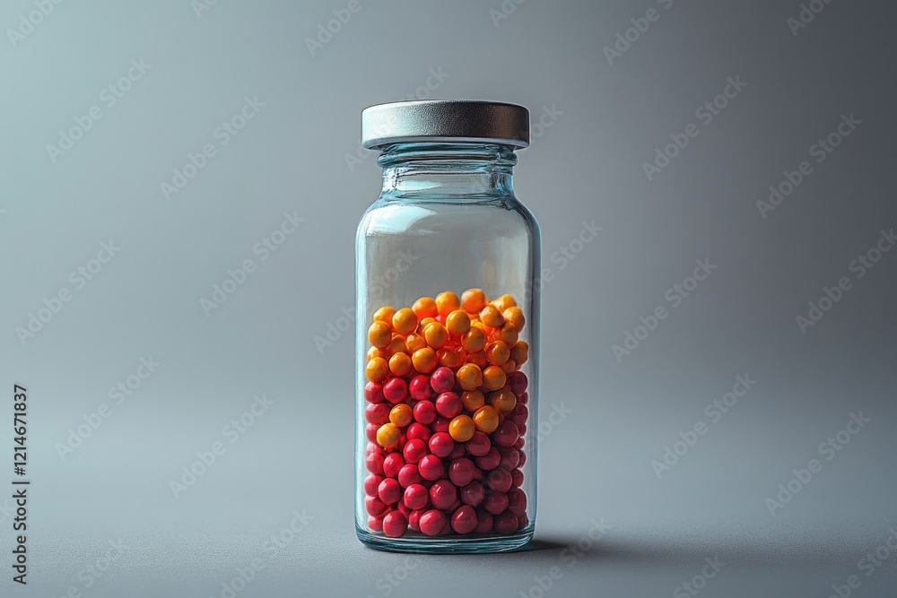 A glass jar filled with various colorful candies, great for showcasing at parties or as a decorative centerpiece A glass jar filled with various colorful candies, great for showcasing at parties or as a decorative centerpiece