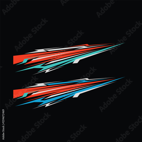 car wrapping decal design vector. car modification decals.
