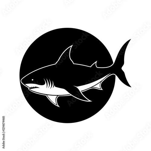 sark fish shilouette with withe background