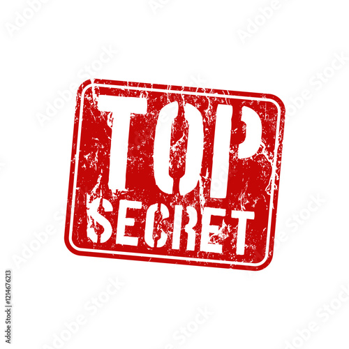 Top secret - red rubber stamp with grunge effect - vector illustration