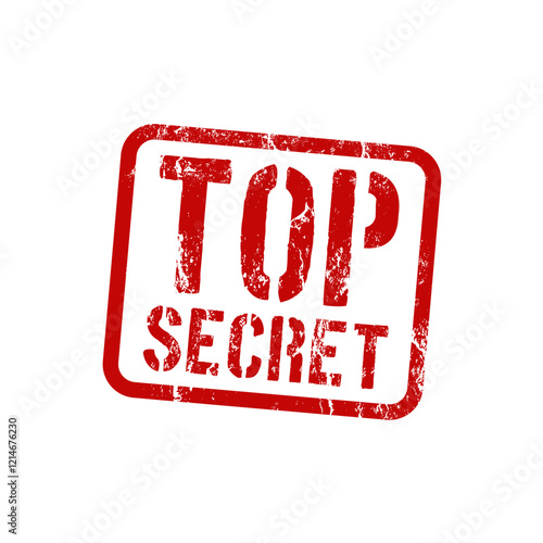 Top secret - red rubber stamp with grunge effect - vector illustration