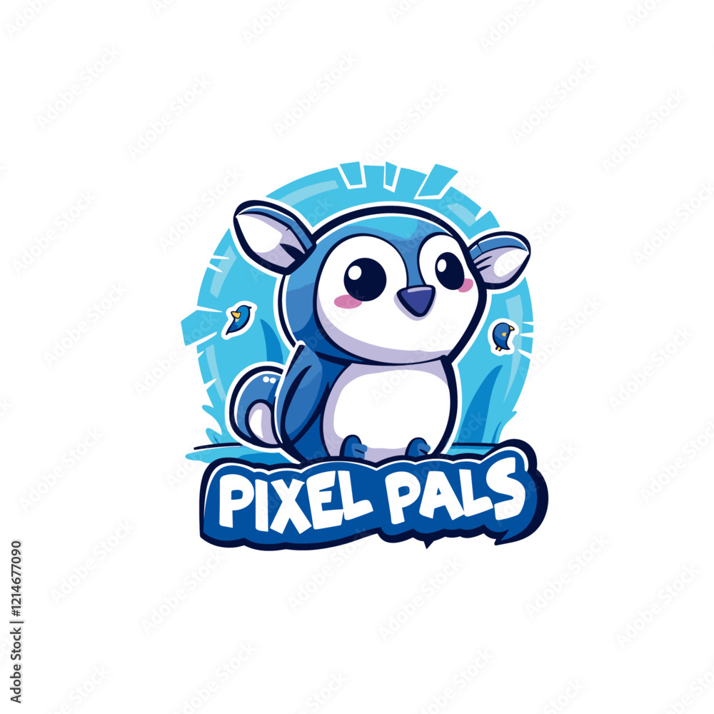 Cute mascot logo flat vector design Cute mascot logo flat vector design