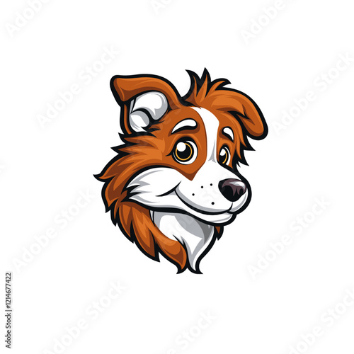 Cute dog mascot logo icon flat vector design