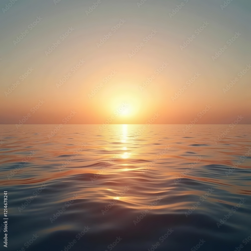 Fototapeta premium Tranquil Sunset Seascape A Portrait of Serenity