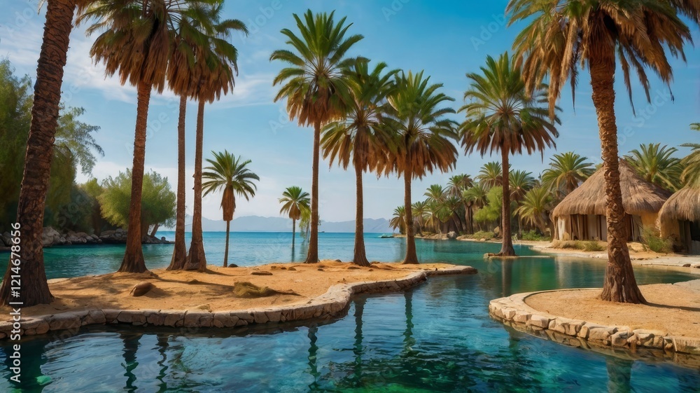 Fototapeta premium pool with trees