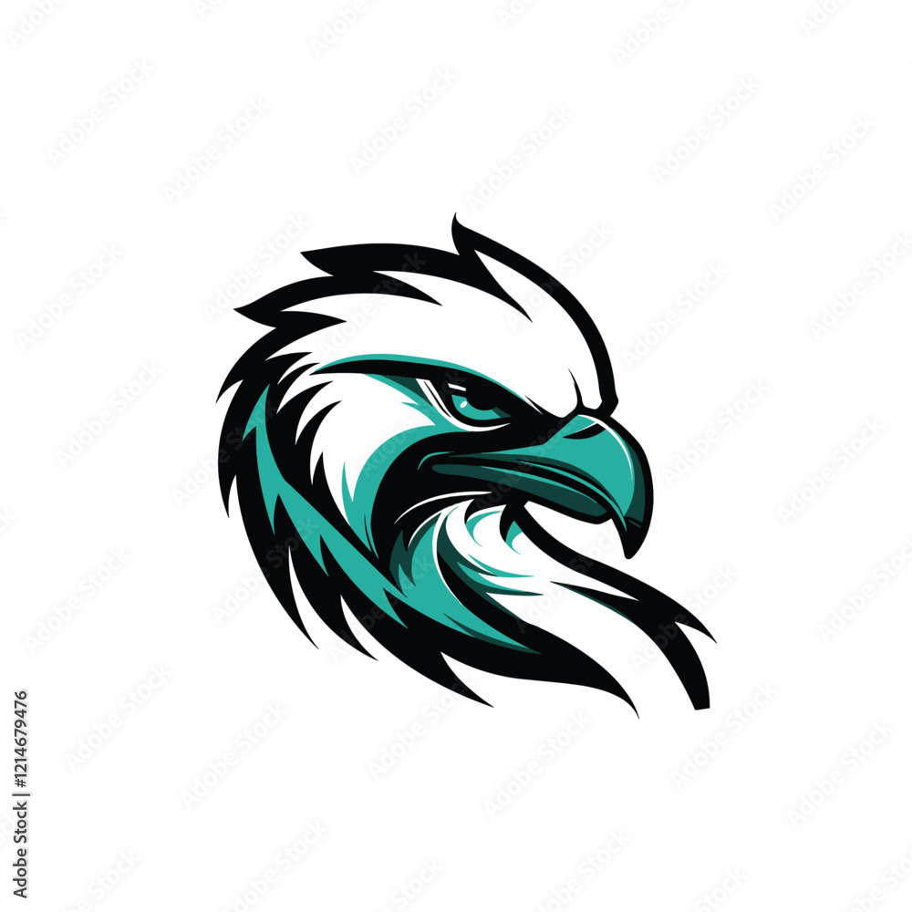 Obraz premium Hawk mascot logo icon flat vector design