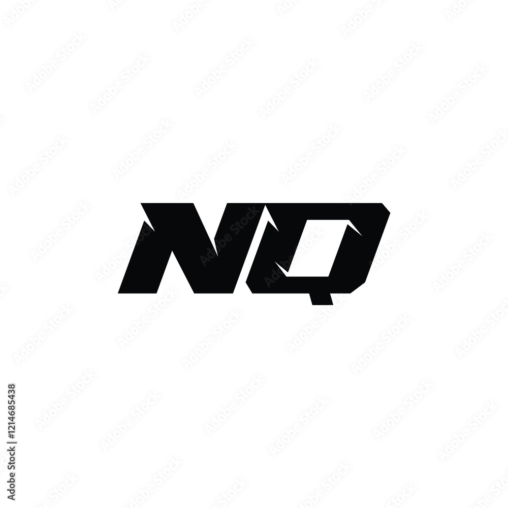 Fototapeta premium NQ monogram logo design letter text name symbol monochrome logotype alphabet character simple logo