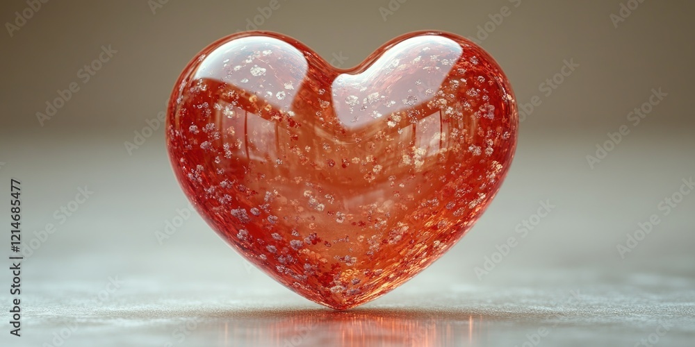 Fototapeta premium A red heart-shaped object sits on top of a table, perfect for various uses