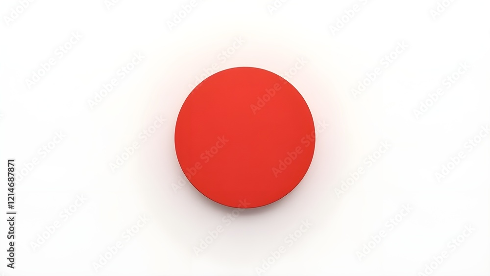 A minimalistic design featuring a bright red circle on a stark white background A minimalistic design featuring a bright red circle on a stark white background