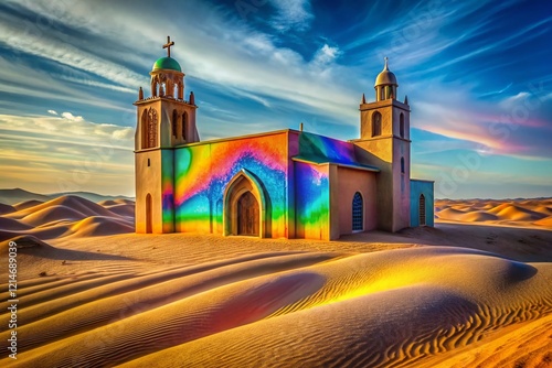 Surreal Dakhla Catholic Church: Dreamlike Oasis in the Sahara Desert photo