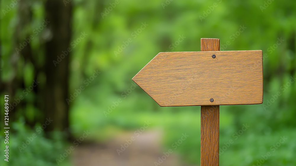 wooden sign on green background