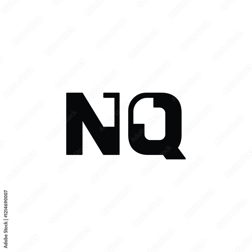 NQ monogram logo design letter text name symbol monochrome logotype alphabet character simple logo