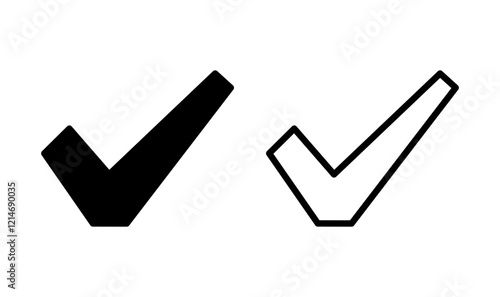 Check mark icon logo design. Tick mark sign and symbol