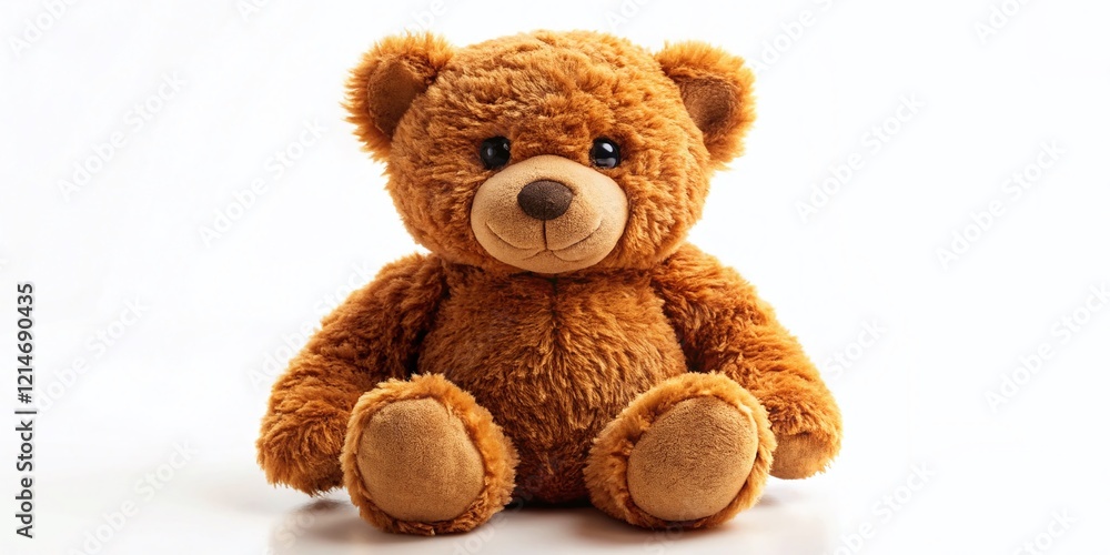 Obraz premium Adorable Brown Teddy Bear Isolated on White Background - Perfect for Children's Products