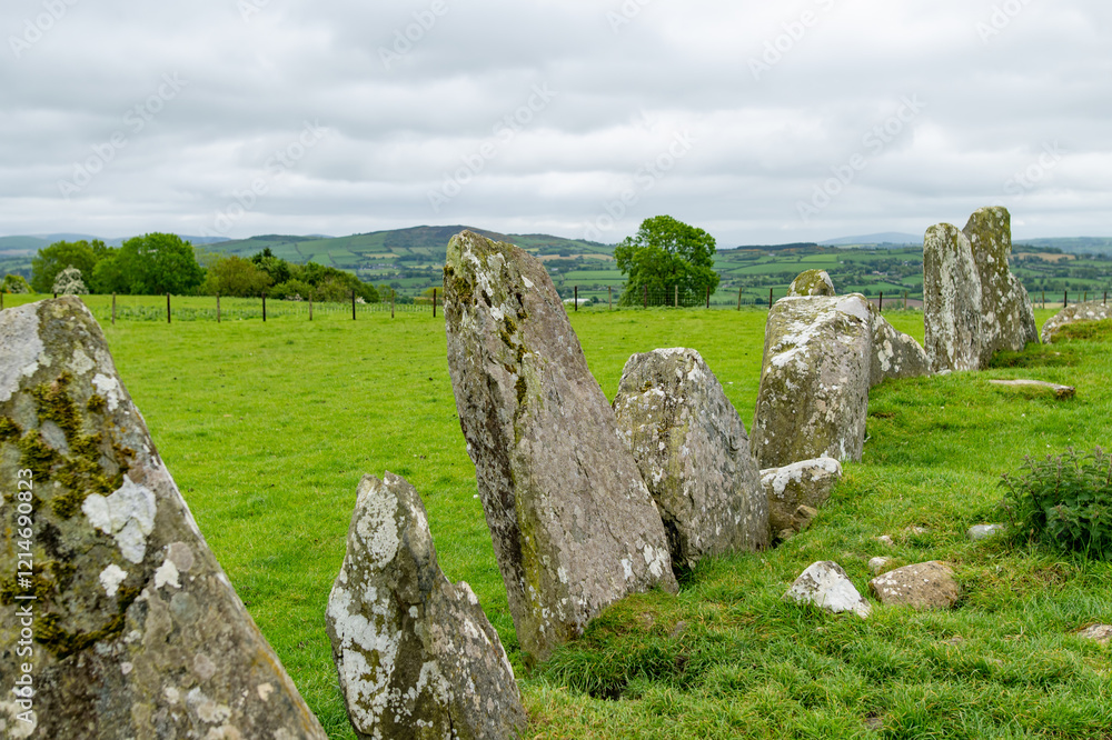 Beltany stone circle, an impressive Bronze Age ritual site located to the south of Raphoe town, County Donegal, Ireland. Beltany stone circle, an impressive Bronze Age ritual site located to the south of Raphoe town, County Donegal, Ireland.