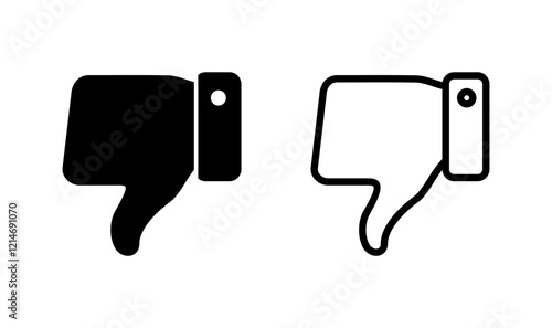 Dislike icon logo design. dislike sign and symbol. Hand with thumb down