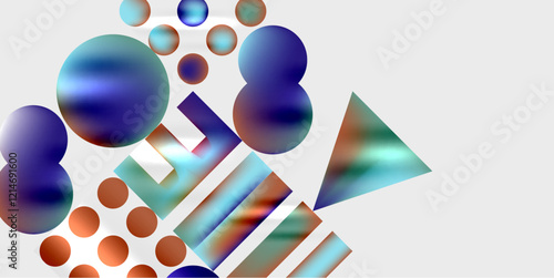 Circles and triangles modern art. Vector Illustration For Wallpaper, Banner, Background, Card, Book Illustration, landing page