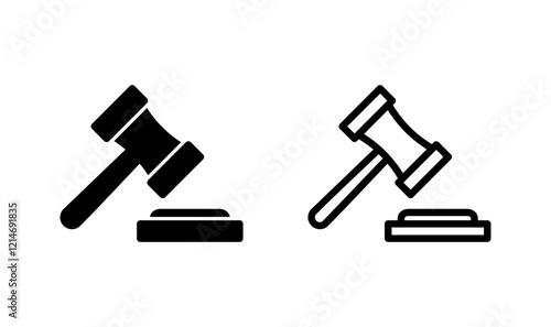 Gavel icon logo design. judge gavel sign and symbol. law icon. auction hammer