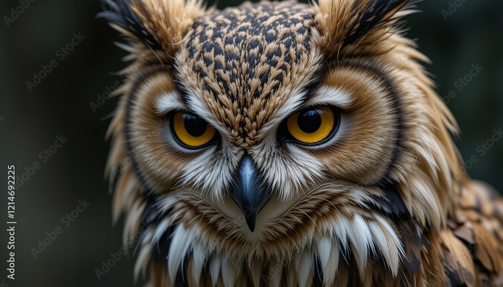 An owl with the tufted ears and sharp claws of a lynx. An owl with the tufted ears and sharp claws of a lynx.