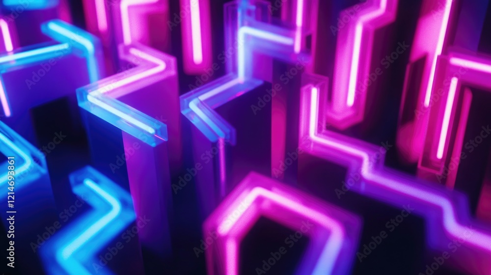 A collection of colorful neon lights filling a darkened room A collection of colorful neon lights filling a darkened room