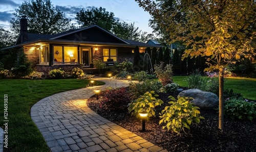 Landscape Lighting Enhancing the Charm of a Welcoming House