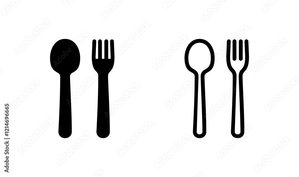 spoon and fork icon logo design. spoon, fork and knife icon vector. restaurant sign and symbol spoon and fork icon logo design. spoon, fork and knife icon vector. restaurant sign and symbol