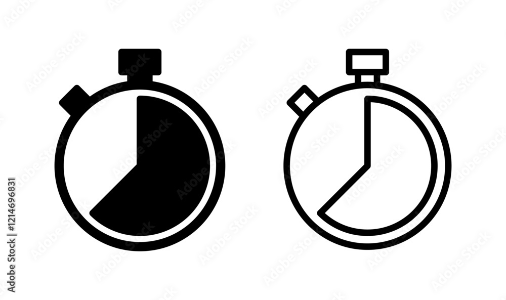 Stopwatch icon logo design. Timer sign and symbol. Countdown icon. Period of time Stopwatch icon logo design. Timer sign and symbol. Countdown icon. Period of time
