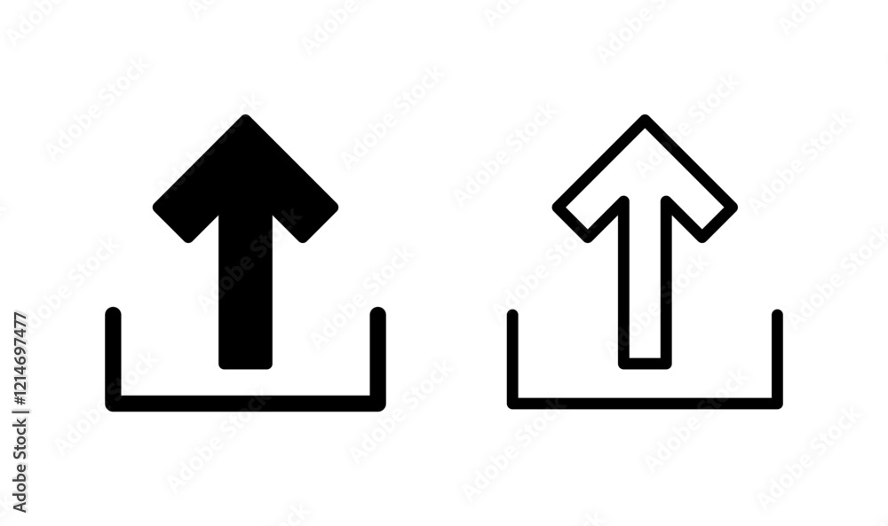 Upload icon logo design. load data sign and symbol Upload icon logo design. load data sign and symbol