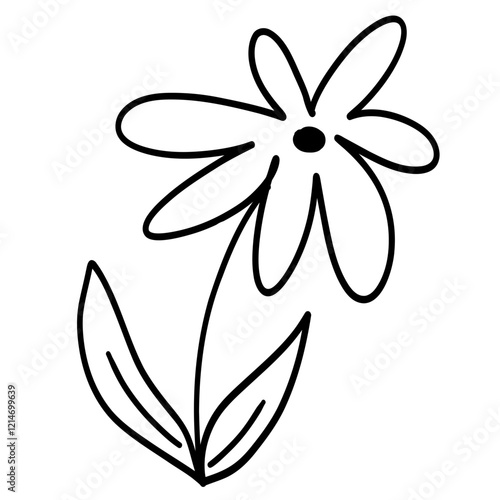 cute flower rose lily daisy leaf floral doodle icon hand drawn illustration season spring happy easter valentines day romantic garden park
