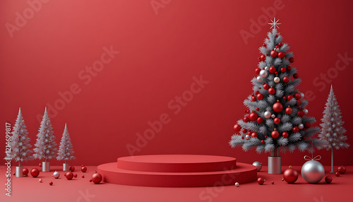 christmas tree with fireworks