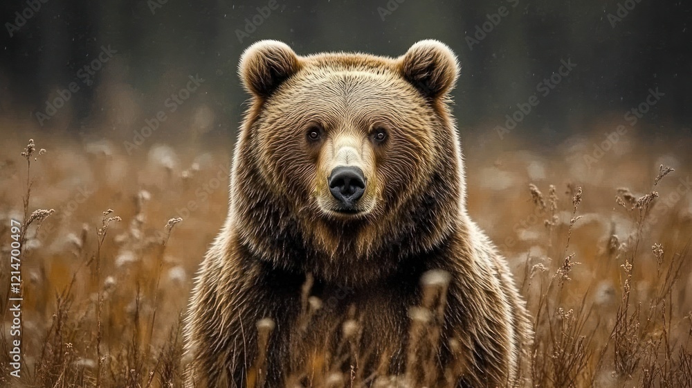 Obraz premium Male brown bear resting during the day