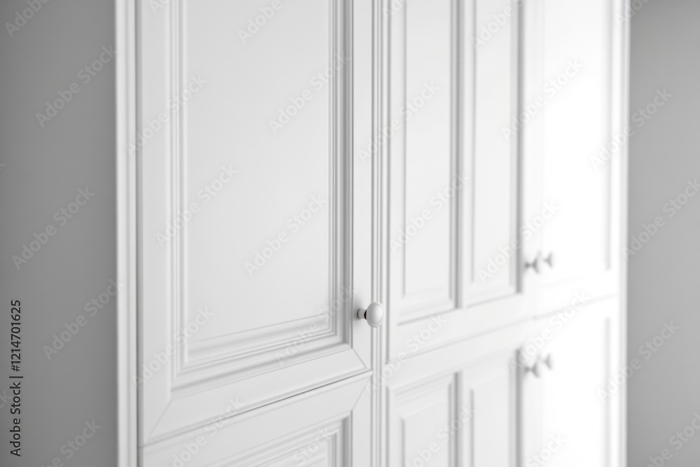 A close-up shot of a white cabinet in a room, perfect for interior design or furniture-related content A close-up shot of a white cabinet in a room, perfect for interior design or furniture-related content