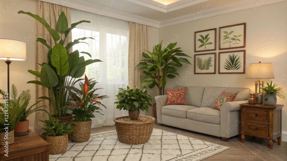 A few vibrant potted plants are tastefully p throughout the room introducing fresh greenery that enhances the atmosphere and promotes a sense of wellbeing within the family space. A few vibrant potted plants are tastefully p throughout the room introducing fresh greenery that enhances the atmosphere and promotes a sense of wellbeing within the family space.