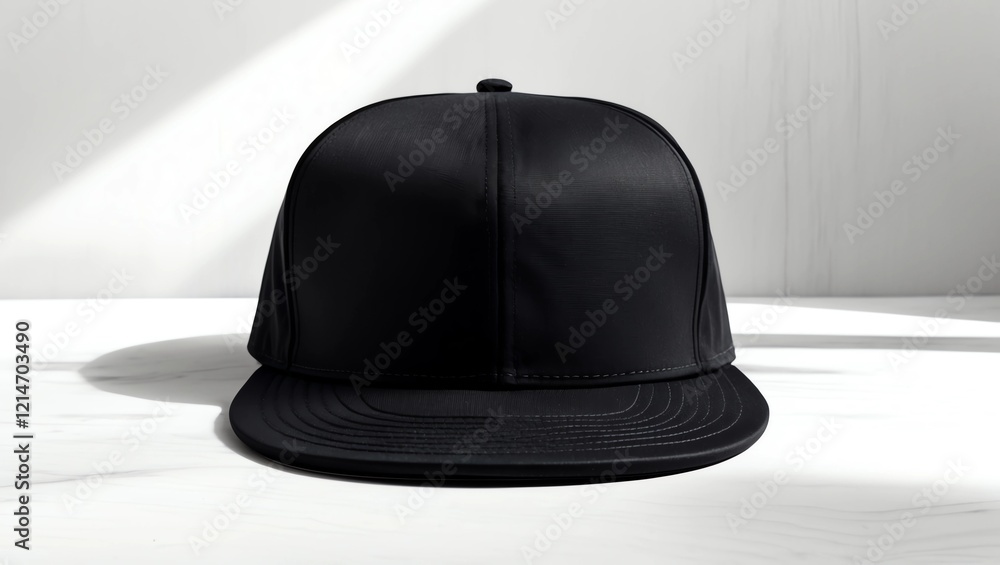 Fototapeta premium Black baseball cap isolated on white background with clipping path