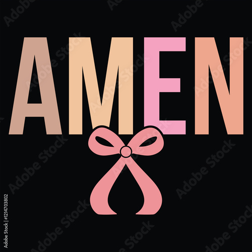 AMEN  Retro Easter T Shirt Design