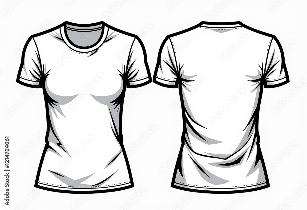 Cap Sleeve Tee Tech Illustration: Unisex Fashion Flat Sketch, Round Neck, Slim Fit, Front & Back View, White & Grey CAD Mockup Set, Technical Drawing Template, Women & Men
Cap Sleeve Tee Tech Illustration: Unisex Fashion Flat Sketch, Round Neck, Slim Fit, Front & Back View, White & Grey CAD Mockup Set, Technical Drawing Template, Women & Men