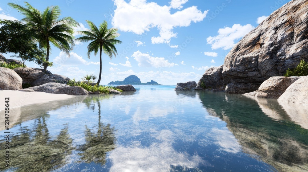 Obraz premium Tranquil Tropical Beach Cove