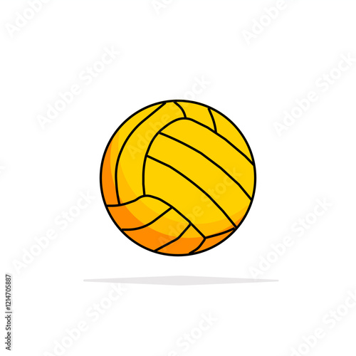 Yellow volleyball with a sleek shadow, perfect for logos, headers, promotional posters, or large advertisements."