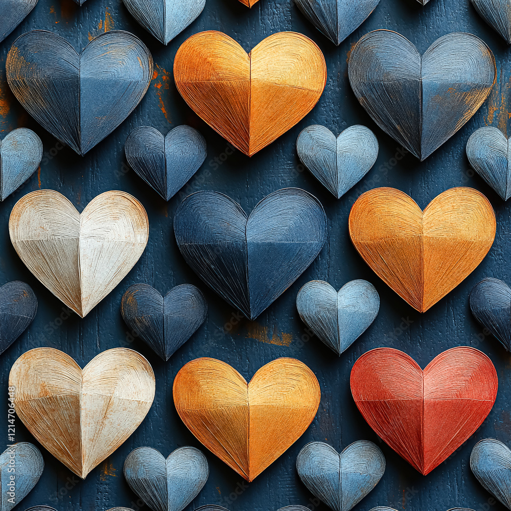 Obraz premium Collection of hearts in various colors