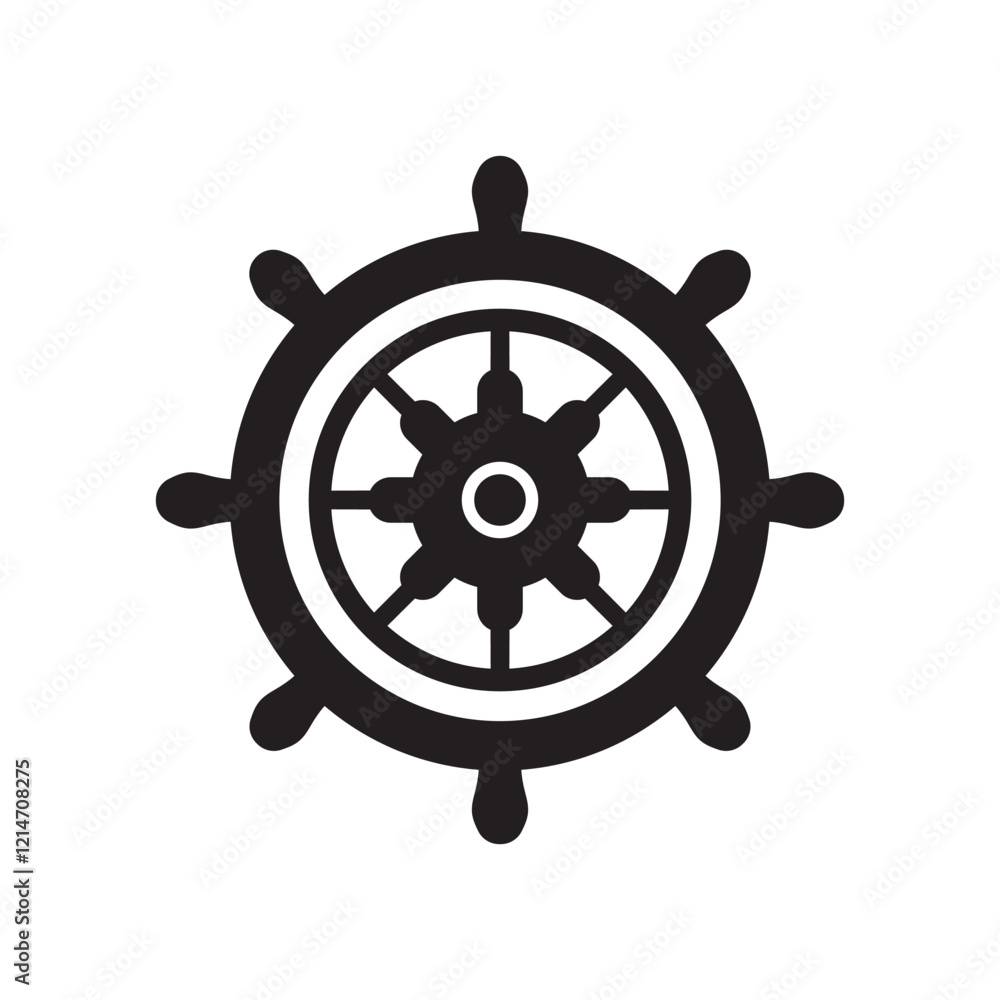 Obraz premium The cruise logo,ship steering logo, boat, yacht, rope, maritime, anchor. Logo for business, sailor, sailing, tourism