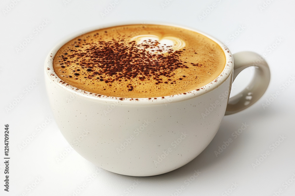 Indulging in a frothy cappuccino with cocoa dusting on a cozy morning Indulging in a frothy cappuccino with cocoa dusting on a cozy morning