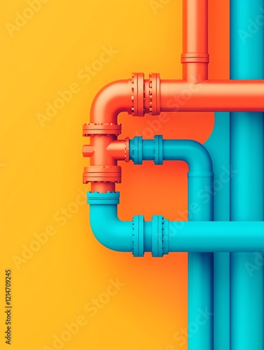 Abstract colorful pipes background