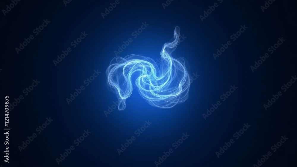 A mesmerizing abstract swirl of blue light on a dark background, perfect for digital art, technology, or creative projects.