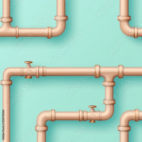 Orange pipes forming a square frame