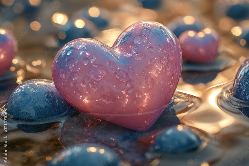 Fototapeta premium A close-up shot of a heart-shaped object on a table, perfect for romantic and sentimental occasions