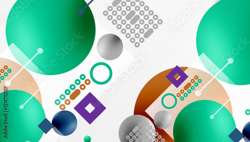 Circles and elements geometric abstract background