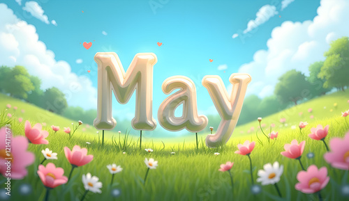 Month of May with weather specifications generative ai banners photo