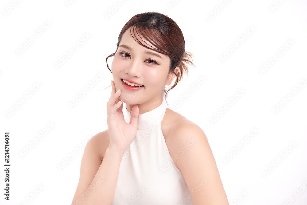 Beautiful young asian woman with clean fresh skin on white background, Face care, Facial treatment, Cosmetology, beauty and spa, Asian women portrait. Beautiful young asian woman with clean fresh skin on white background, Face care, Facial treatment, Cosmetology, beauty and spa, Asian women portrait.