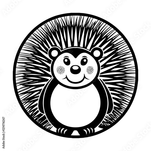 Porcupine silhouette vector illustration 