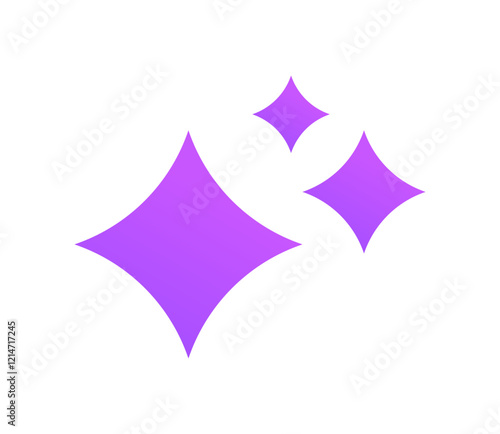 AI generate icon. Purple stars for creation by artificial intelligence.